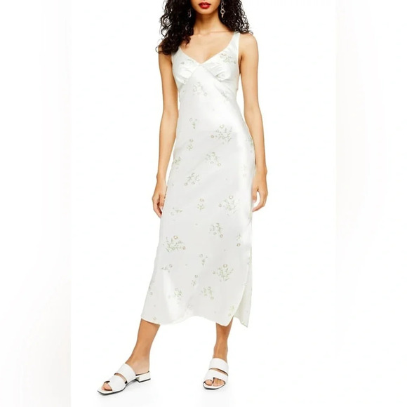 NWT Topshop Daisy Print Midi Slipdress - Picture 1 of 9